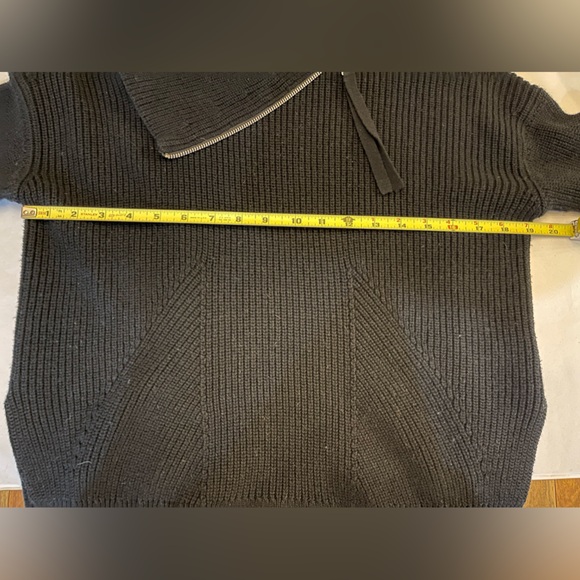 AllSaints black zip funnel neck wool blend sweater - Picture 6 of 10